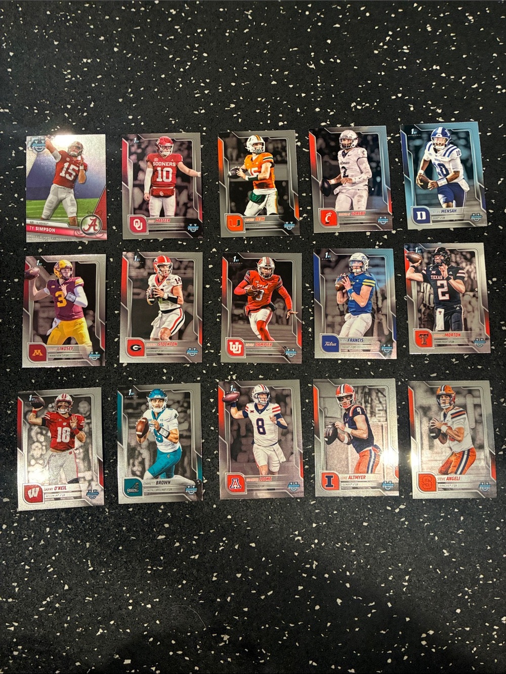 College QB lot Silver-Accent Football Trading Card Set - Multi-Player Collection